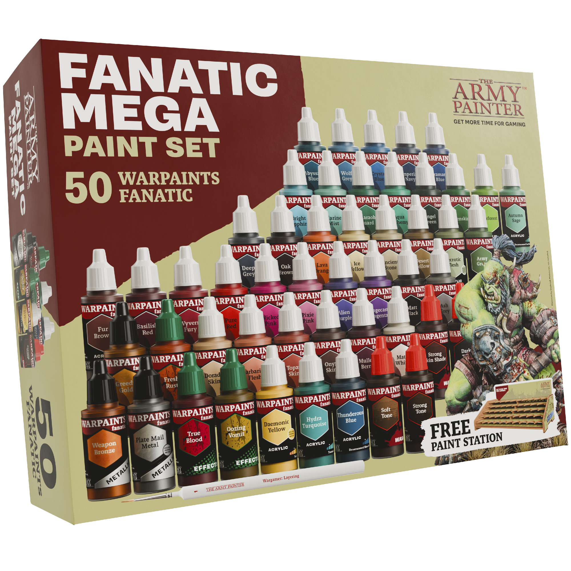 The Army Painter Warpaints Fanatic Mega Paint Set box with 50 paints