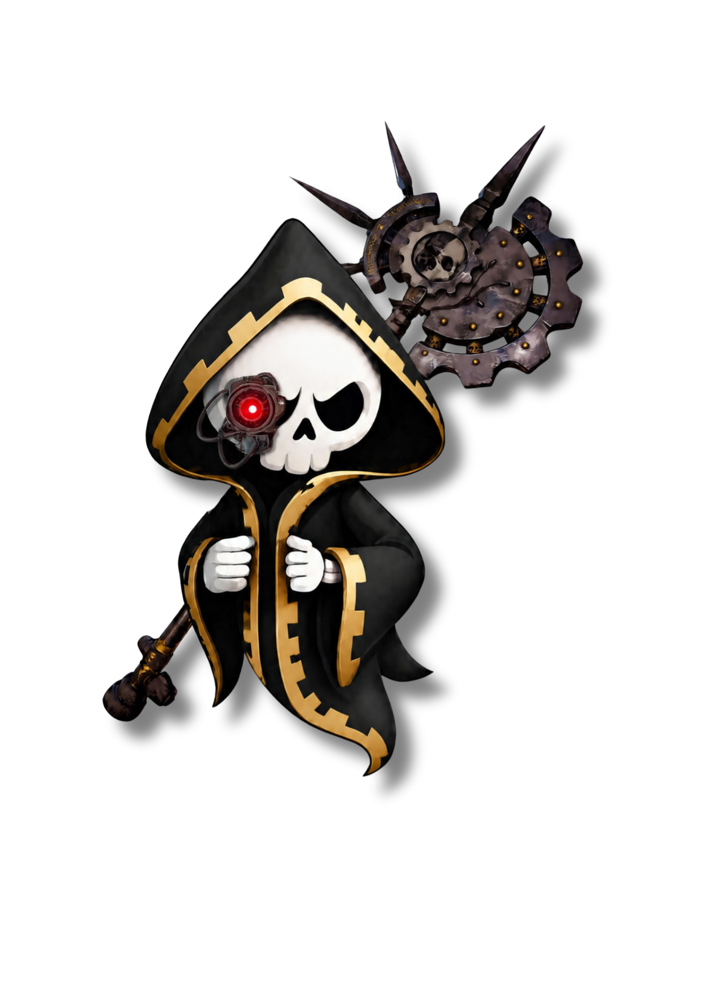 Grimee, the GrimDarkGames reaper mascot